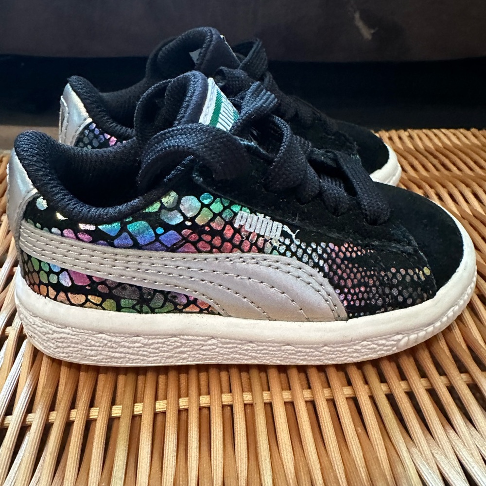 Puma Baby Black and Iridescent Sneakers
